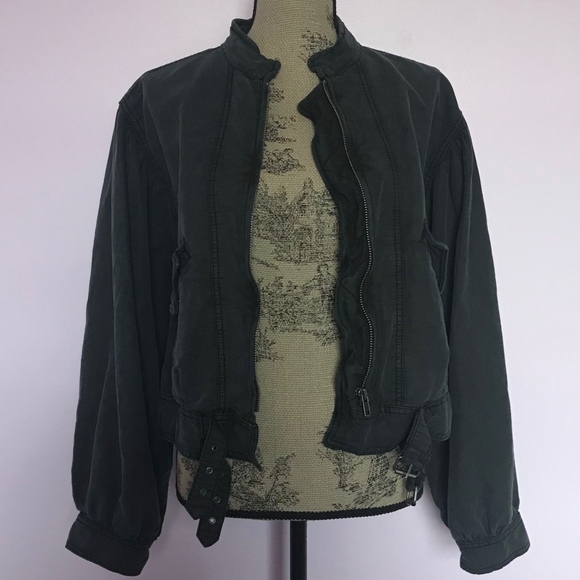 Free People Black Boho Poet Moto Jacket NWT! - Picture 5 of 5